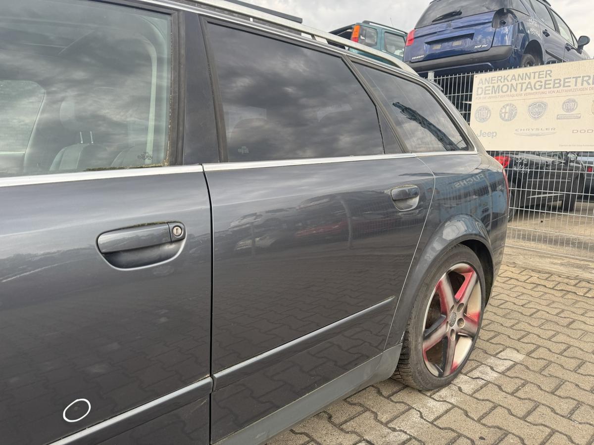 Audi A4 8E original T&uuml;r hinten links LX7Z Delfingrau Metallic Kombi Rohbau Bj.2002